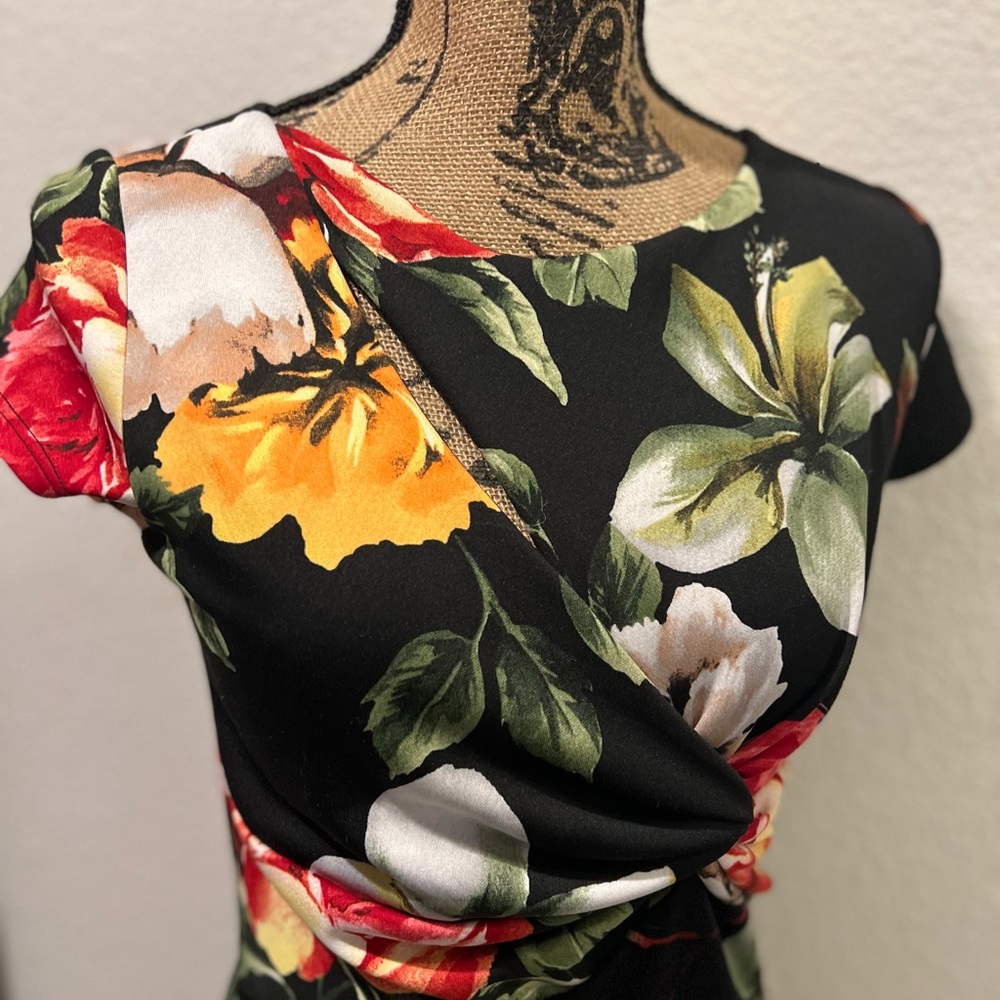 Black and Yellow Asymmetrical Sundress for Wedding Guests